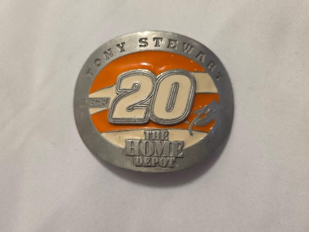 Tony Stewart 20 Vintage Metal Emblem Orange White The Home Depot